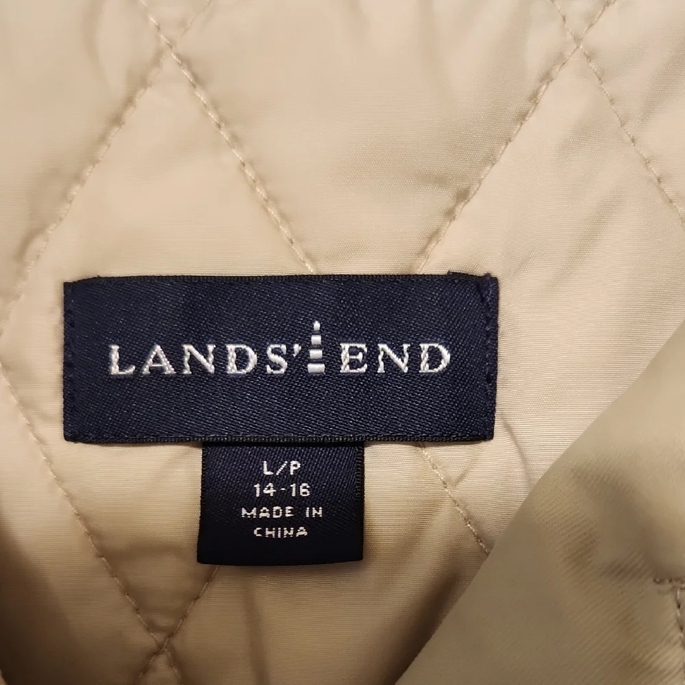 Lands End Tan Trench Coat Lightweight Classic Style - Picture 2 of 12